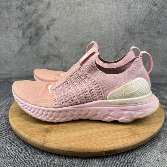 Nike React Phantom Run Flyknit 2 Shoes Womens Size 11 Pink Slip On Running - Picture 4 of 11